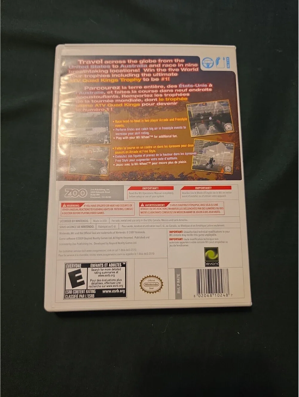 ATV: Quad Kings (Nintendo Wii, 2009) CIB Complete with Manual Video Game